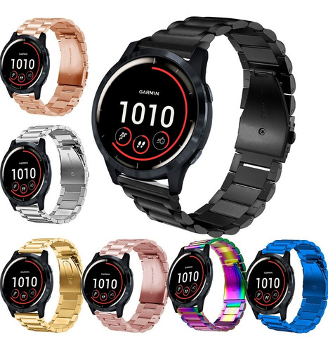 Correa De Eslabones Premium Para Garmin VĂvoactive 4 (45 Mm) Negro