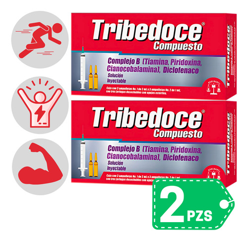 Tribedoce Compuesto Inyectable Complejo B - 2 Cajas Fatiga