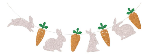 Pascua De Bunny Y Zanahoria De Zanahoria Bunting Garland