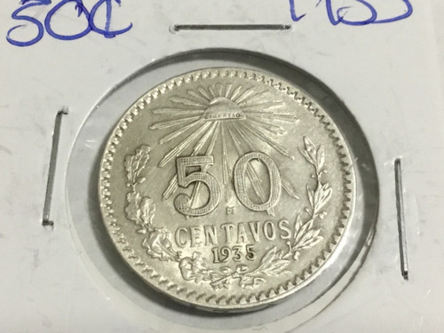 Moneda 50 Centavos Resplandor 1935