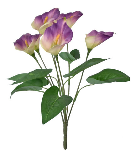 Ramo De Alcatraz 7 Flores Artificiales 45 Cm Db001 Pack 3 Pz Color Morado