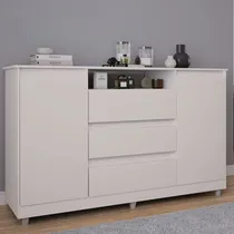 Comprar Cômoda Quarto Grande Infantil Gavetas 2 Portas Branco Venus