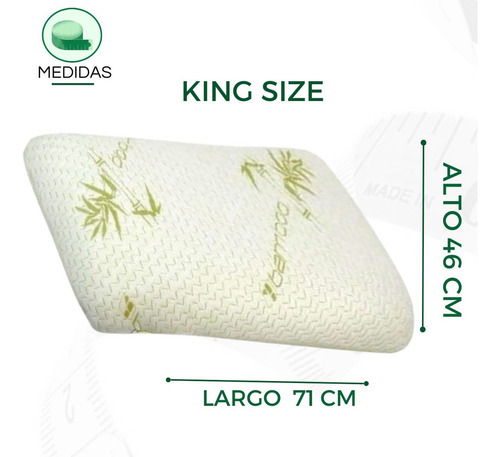 Bamboo Pillow Queen Espuma De Memoria Triturada 48x71 Blanco