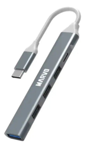 Hub Con Cable Tipo-c 8 Marvo Uh0008 4 Puertos Usb