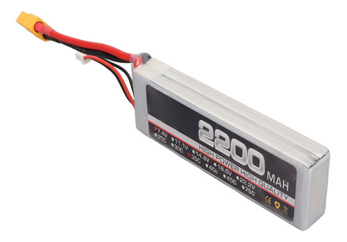 Batería De Avión Rc De 2200 Mah, 7,4 V, 2 S, 35 C, Lipo De A