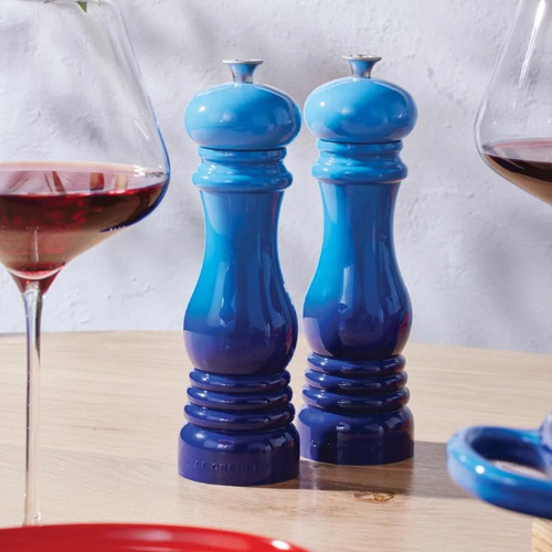 Kit Moedores Sal E Pimenta Azure Blue Com Tampa Le Creuset