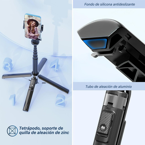 Porta Trípode Palo Selfie Control Remoto Recargable Bluetoot