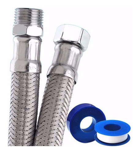 Imagen 2 de 6 de Flexible Acero Inoxidable Agua 1/2 X 20cm Fmg1220 Aquaflex