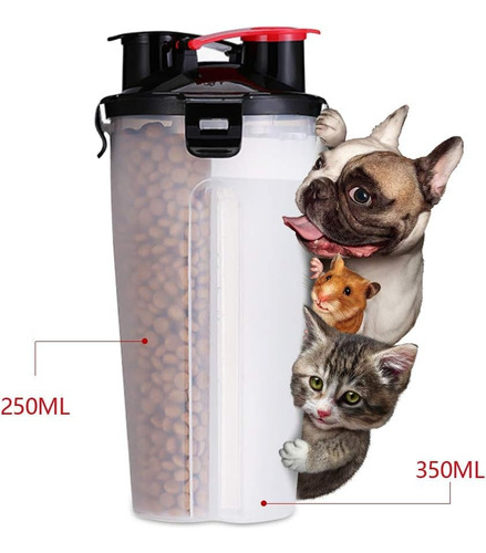 Botella De Agua Portátil Para Perros Con Cuencos Plegables