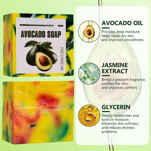1 Jabón De Aceite De Aguacate Orgánico Hecho A Mano Para Lim