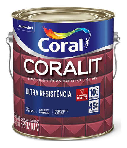 Tinta Esmalte Coral Coralit, Fosco Verde, 3,6 Litros