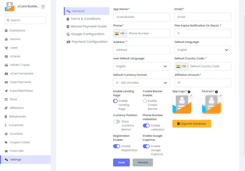 Script Php - Vcard Saas Criador De Cartão De Visita Digital.