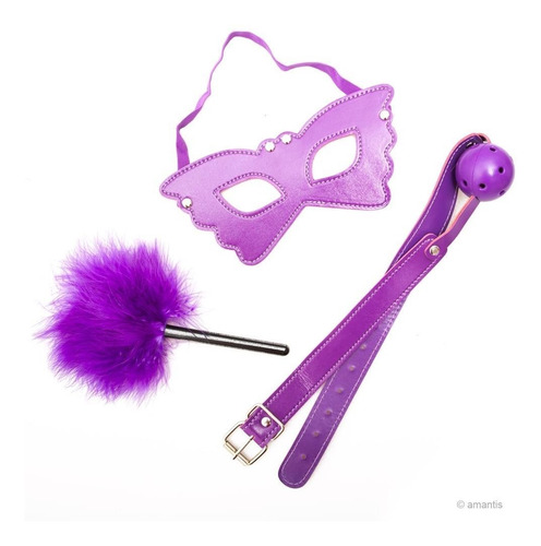 Kit Bdsm Morado 7 Piezas Incluye Cuerda Bondage