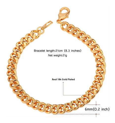 Pulsera De Hombre Enchapada En Oro 18, 50% Off!