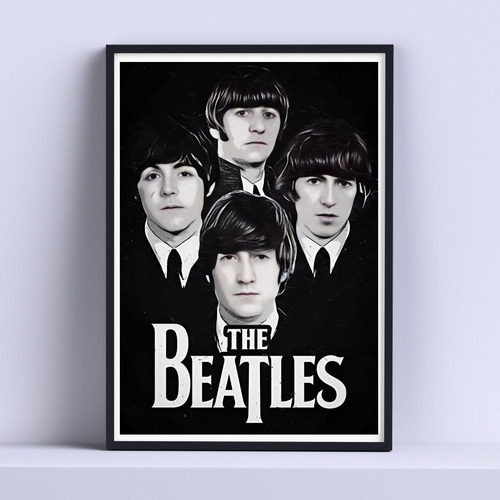 Cuadro The Beatles Retrato Decorativo 30x40cm Con Vidrio