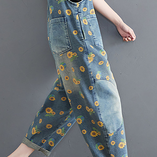 Mono De Mezclilla Para Mujer, Pantalones De Mezclilla Holgad