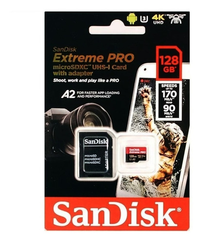 Imagen 2 de 2 de Memoria Sandisk Extreme Pro 128 Gb U3