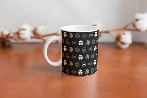 Taza Café Star Wars Tapiz Simbolos Darth Vader 11 Oz