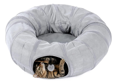 Cama Tipo Túnel Para Gatos Pawz Road Con Tapete Central Y Mi