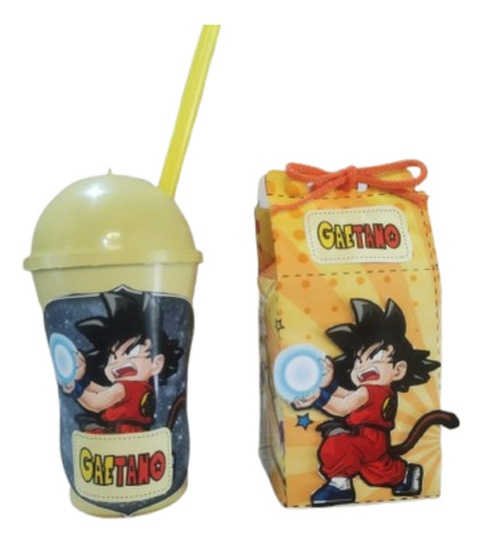 10 Cajitas Milk Box+10 Vasos De Dragón Ball