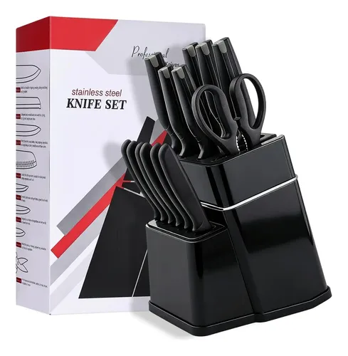 Conjunto De Facas 14 Pecas Cozinha Premium Inox Profissional