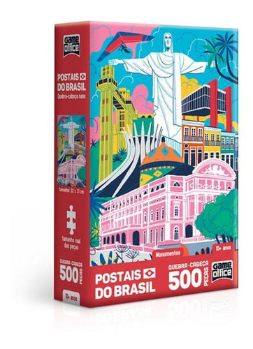 Imagem 2 de 6 de Quebra Cabeça Postais Do Brasil 500 Pecas 2687 Toyster
