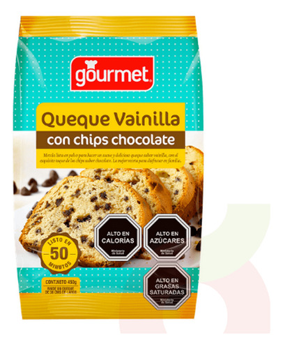 Premezcla Queque Vainilla Con Chips Chocolate Gourmet 450g