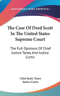 Libro The Case Of Dred Scott In The United States Supreme...