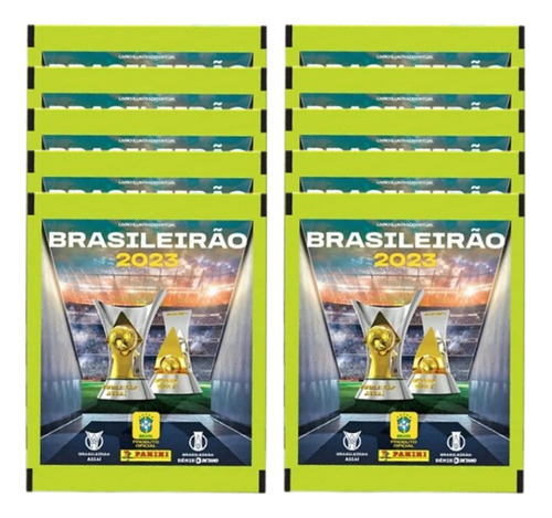 Brasileirão 2023 Panini Kit Com 50 Figurinhas (10 Envelopes) 