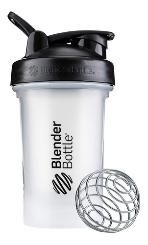 Batidora Shakeira Whey Shaker Classic V2, 600 ml, color negro/blanco