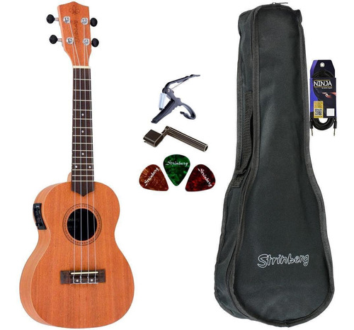 Ukulele Strinberg Uk06ce Mgs Soprano Capa Acessórios