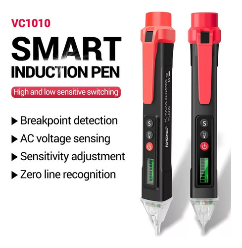 Imagen 6 de 7 de Tester Detector Probador Voltaje Sin Contacto 12-1000 Vac