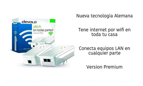 Adaptador powerline Devolo dLAN 1200+ WiFi ac blanco 196V/250V