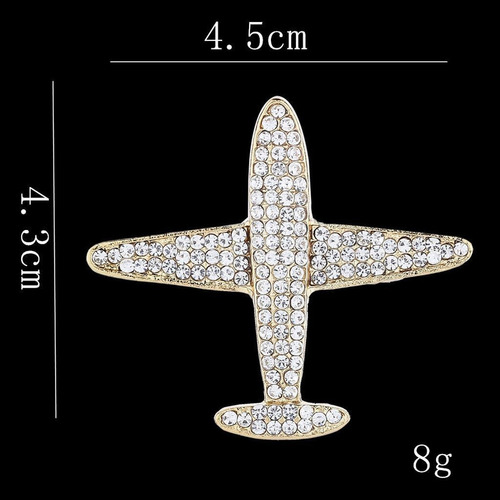 Forma De Avión Broche Pin Solapa Ramillete Fiesta Cristal