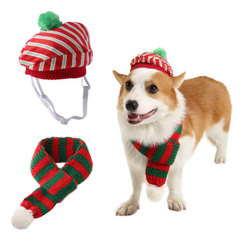 Sombrero De Disfraz De Navidad Con Bufanda Para Gatos Y Perr