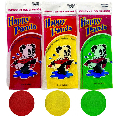 144 Estropajo De Vapor Zacate Corporal Para Baño Happy Panda