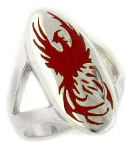 Mythical Red Firebird Phoenix Rising From The Ashes Anillo D