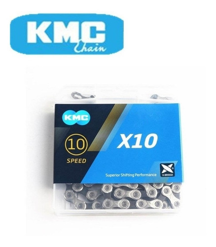 Cadena P/ Bicicleta  Kmc X10 Silver / Black 10 Vel