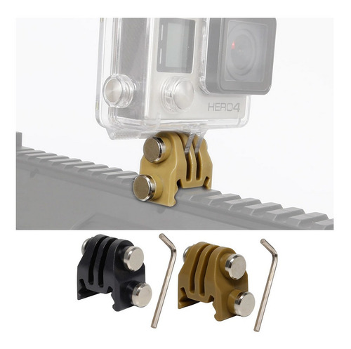 Montura De Gopro Para Riel Picatinny / Adaptador Airsoft Color Negro