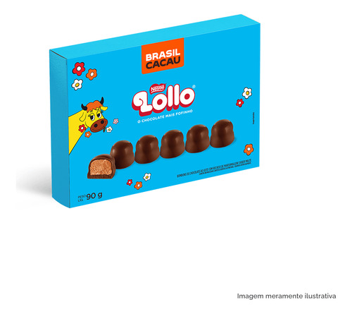 Caixa Bombom Marshmallow Lollo Lançamento Brasil Cacau 90g