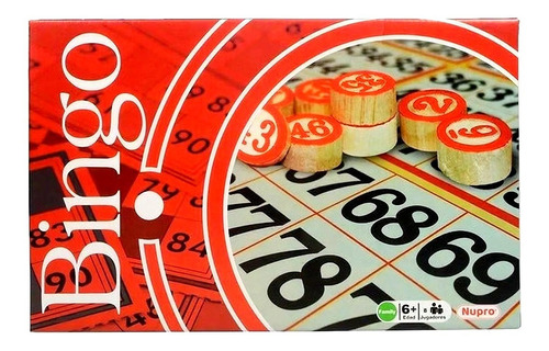 Bingo Familiar Cartones Fichas Juego De Mesa Loteria Nupro