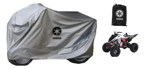 Funda Afelpada Cuatrimoto Raptor Yamaha 100% Impermeable Color Plateado