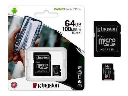 Memoria Micro Sd Kingston 64 Gb Original 100mb/s Clase 10