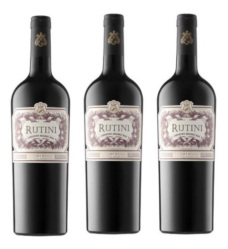 Vino Rutini Cabernet Malbec 750 Ml Botella Pack X3