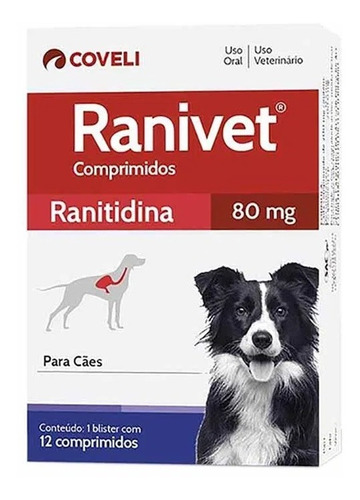 Ranivet 80mg Para Cães 12 Comprimidos Ranitidina Coveli