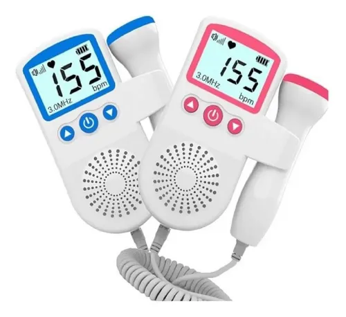 Audífono cardíaco para bebés, monitor de sonar Doppler fetal, color rosa
