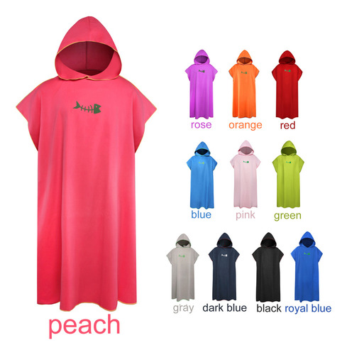 Poncho Cambiador Surf Toalla Con Capucha Microfibra Manta