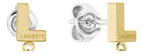 Aretes Lacoste Volte Para Mujer Color 2040018 Dorado