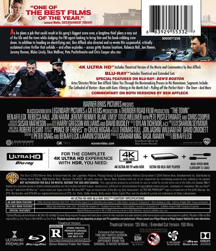 4k Ultra Hd + Blu-ray The Town / Atraccion Peligrosa