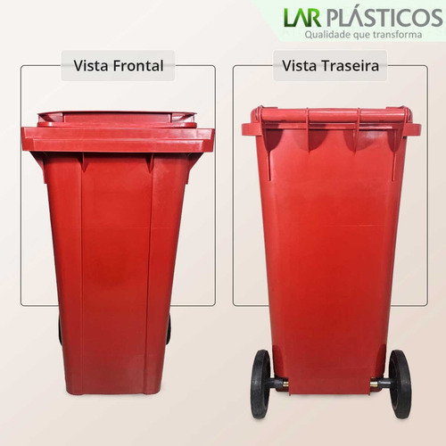 Coletor De Lixo Com Rodas E Tampa Uso Pesado Varias Cores